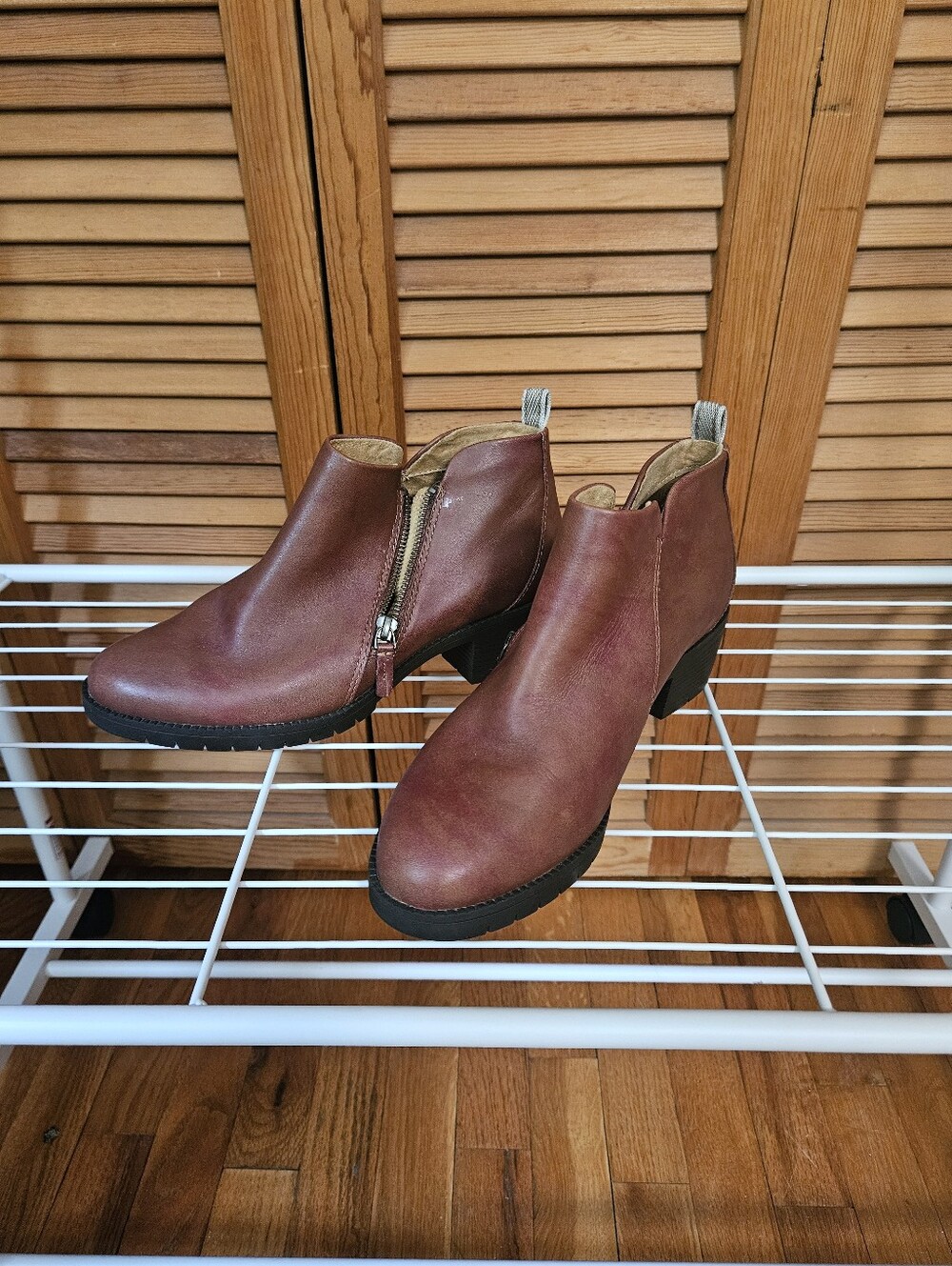 Waterproof Chocolate Brown Leather Hush Puppies Fall Ankle Booties